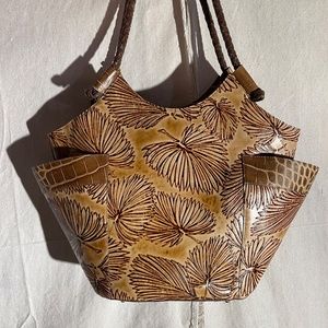 Rare Brahmin Kelsea Tan Tahiti Palm Tote
